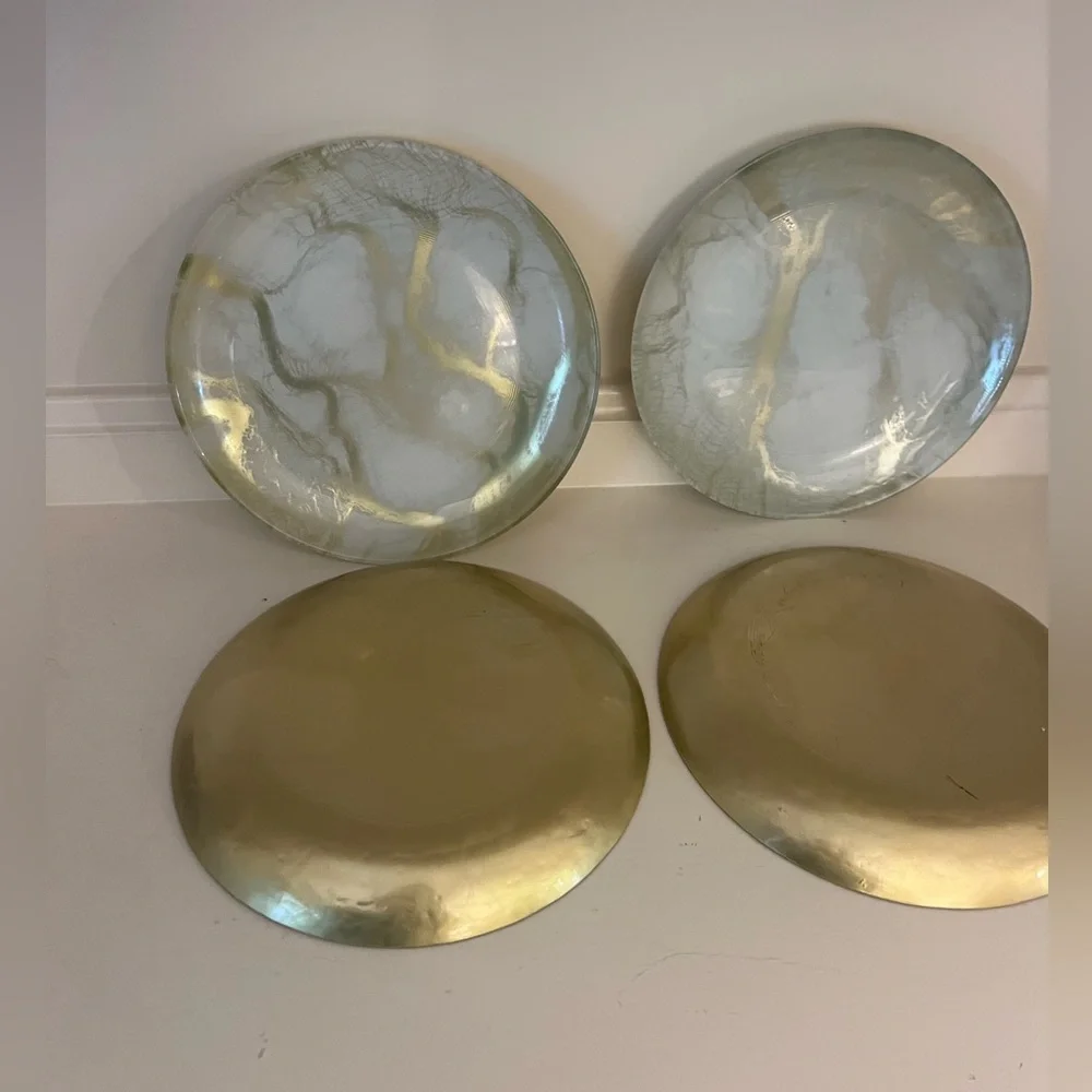 Z Gallerie Marble Dinnerware Collection Salad Plates set of 4